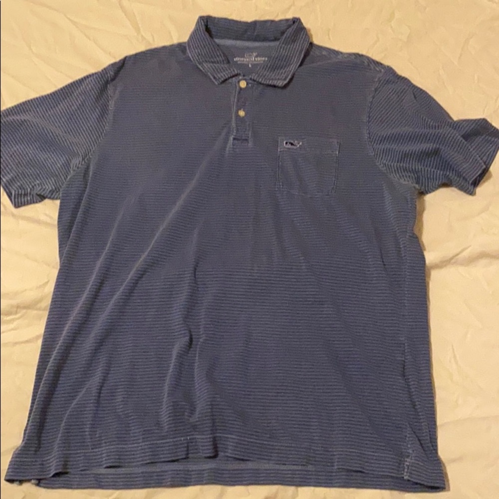 Vineyard Vines Blue Striped Polo